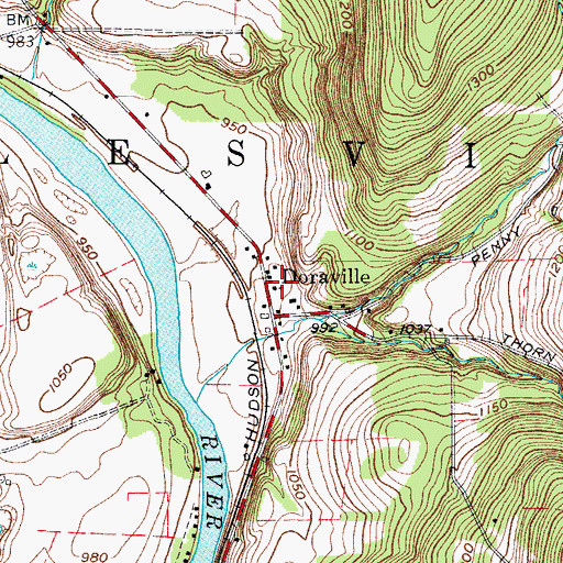 Topographic Map of Three Pines Community Church, NY