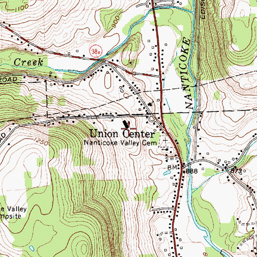 Topographic Map of Union Center Christian Church, NY