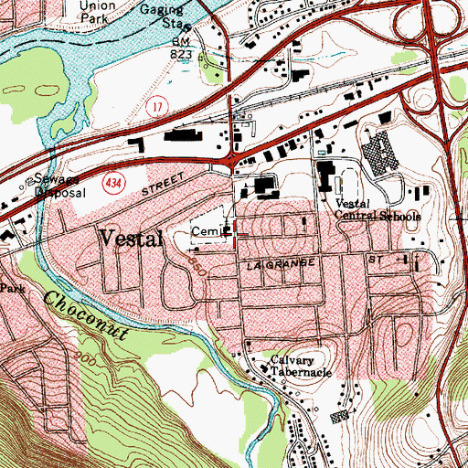 Topographic Map of Vestal United Methodist Church, NY