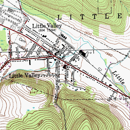 Topographic Map of Little Valley Campus Elementary School, NY