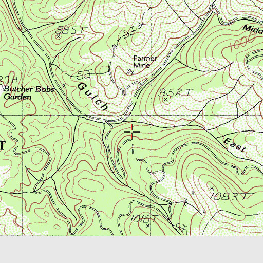 Topographic Map of East Fork Kingsbury Gulch, CA