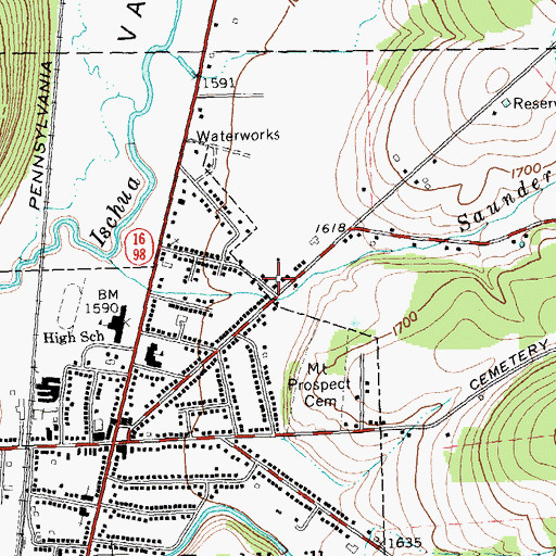 Topographic Map of Christian and Missionary Alliance Church, NY