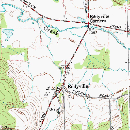 Topographic Map of Community Church of Eddyville, NY