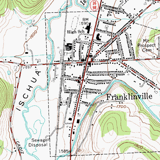 Topographic Map of First Baptist Church, NY