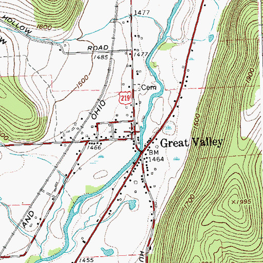 Topographic Map of First Baptist Church, NY