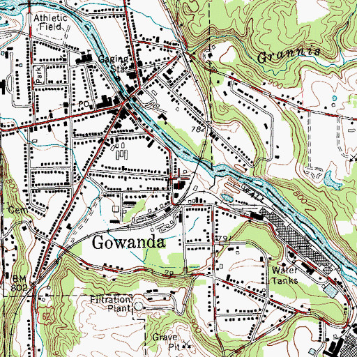 Topographic Map of Kingdom Hall of Jehovahs Witnesses, NY