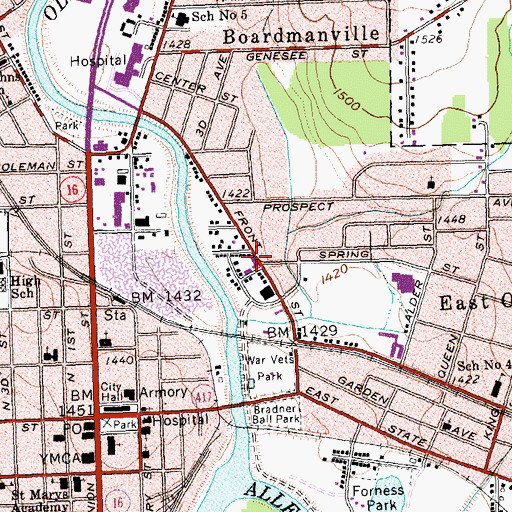 Topographic Map of Mount Zion Christian Assembly, NY