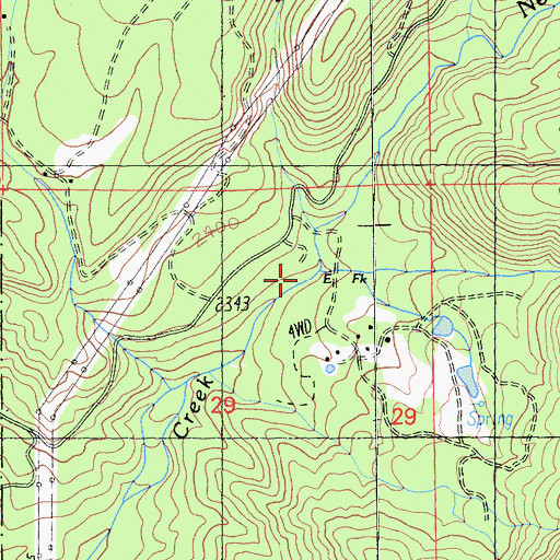 Topographic Map of East Fork Nelson Creek, CA