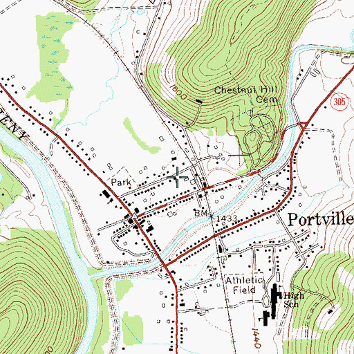 Topographic Map of Sacred Heart Roman Catholic Church, NY