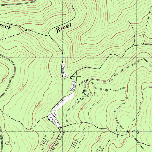 Topographic Map of East Fork New River, CA