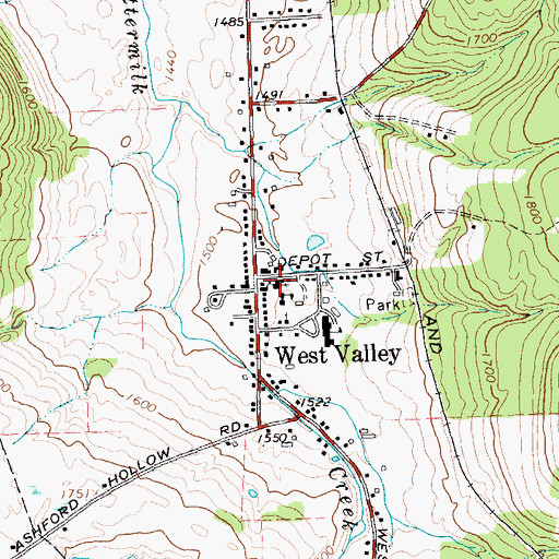 Topographic Map of Saint John's Church, NY