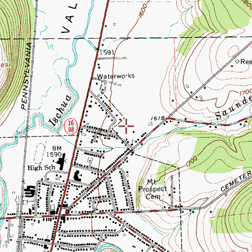 Topographic Map of Saint Philomena Roman Catholic Church, NY
