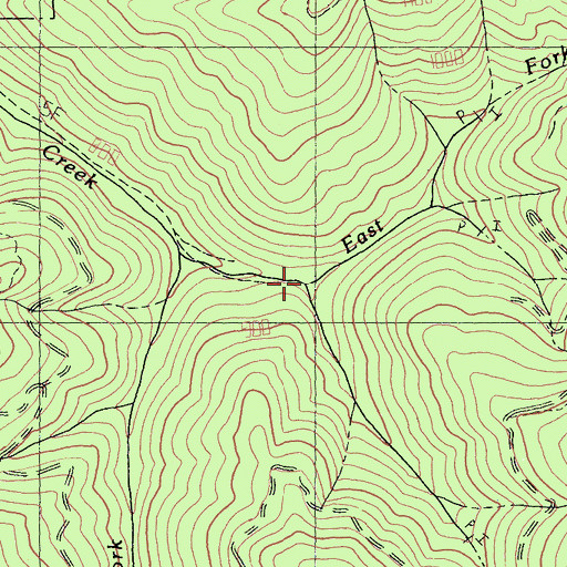 Topographic Map of East Fork Papoose Creek, CA