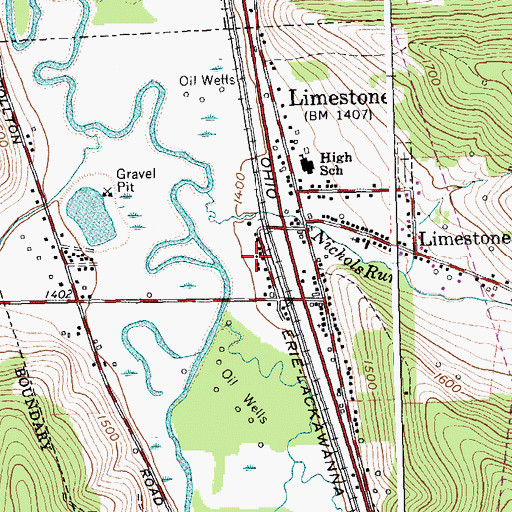 Topographic Map of Cattaraugus Residential Center, NY