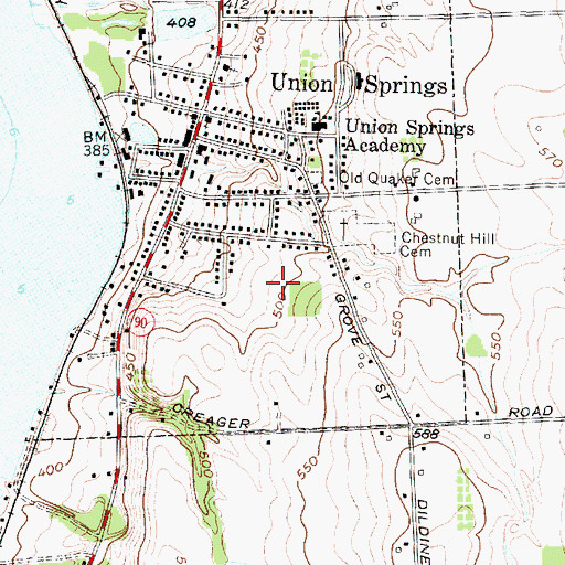 Topographic Map of Andrew J Smith Elementary School, NY