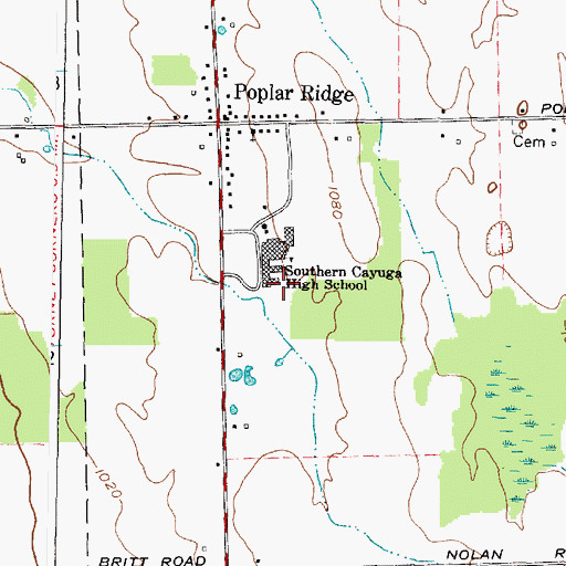 Topographic Map of Southern Cayuga Middle School, NY