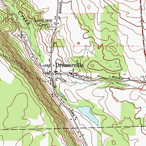 Topographic Map of Dresserville Baptist Church, NY