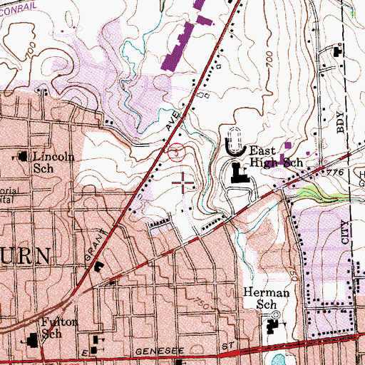 Topographic Map of First Church of Christ Scientist Church, NY
