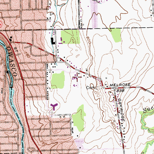 Topographic Map of Sacred Heart Church, NY