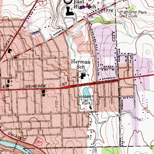 Topographic Map of Second Baptist Church, NY