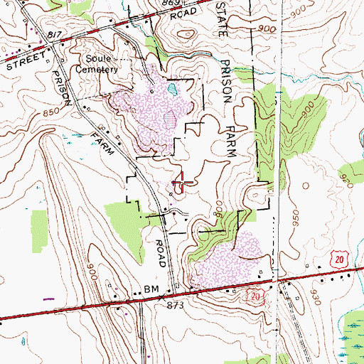 Topographic Map of Auburn Residential Center, NY