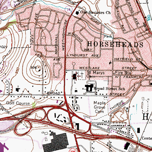 Topographic Map of Saint Mary our Mother School, NY