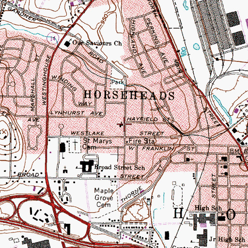 Topographic Map of Calvary Baptist Church, NY