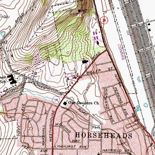 Topographic Map of Church of Christ, NY