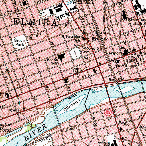 Topographic Map of Church Street Baptist Fellowship, NY
