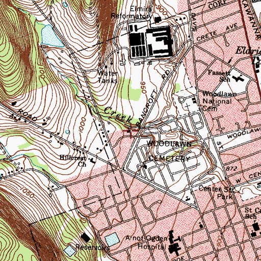 Topographic Map of Kingdom Hall of Jehovahs Witnesses, NY