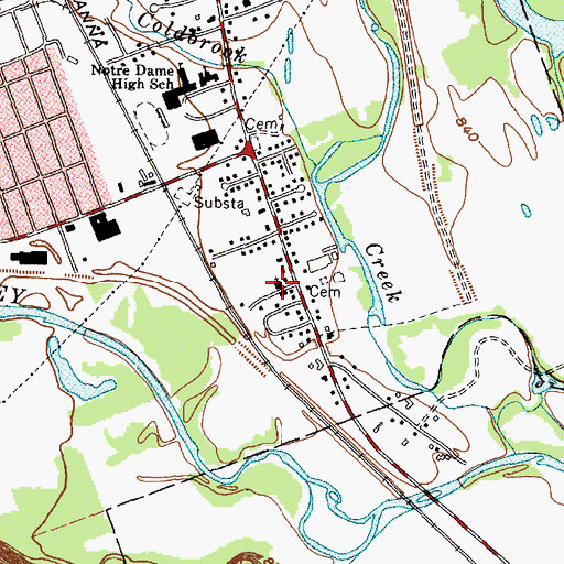 Topographic Map of Maple Avenue Baptist Church, NY