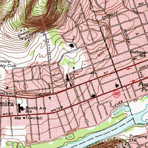 Topographic Map of Saint Casimir's Church, NY