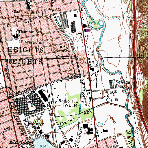 Topographic Map of Saint Nicholas Ukrainian Catholic Church, NY