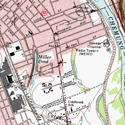 Topographic Map of Westminster Presbyterian Church, NY
