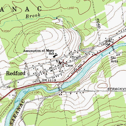 Topographic Map of Assumption of Mary Church, NY