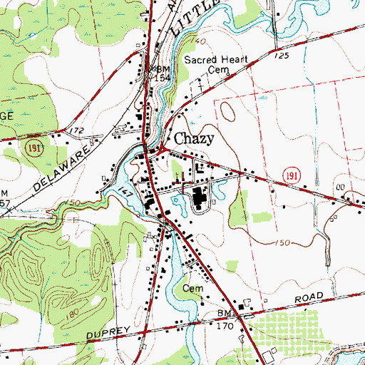 Topographic Map of Chazy Presbyterian Church, NY