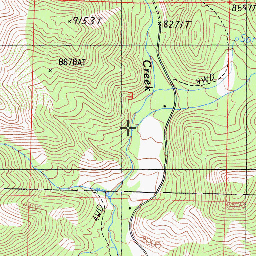 Topographic Map of East Fork Swauger Creek, CA