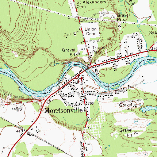 Topographic Map of Morrisonville Community Church, NY