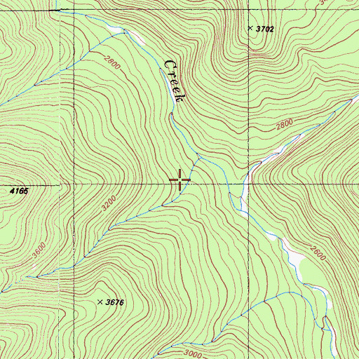 Topographic Map of East Fork Thompson Creek, CA