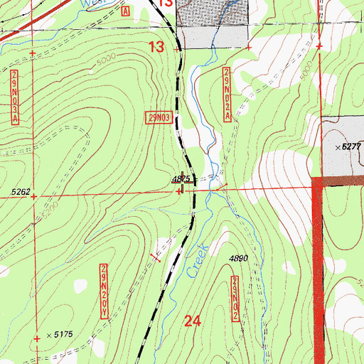 Topographic Map of East Fork Willard Creek, CA