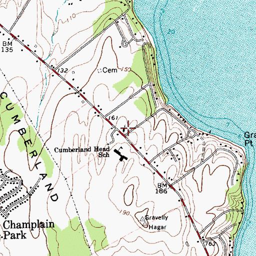 Topographic Map of Saint Mary's of the Lake Church, NY