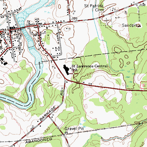 Topographic Map of Saint Lawrence Middle School, NY