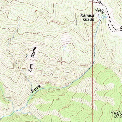 Topographic Map of East Glade, CA
