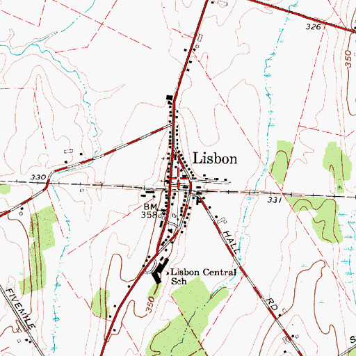 Topographic Map of Lisbon Orthodox Presbyterian Church, NY