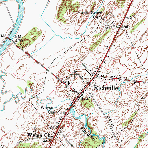 Topographic Map of Richville Christian Fellowship, NY