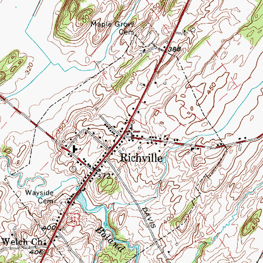 Topographic Map of Richville United Church, NY