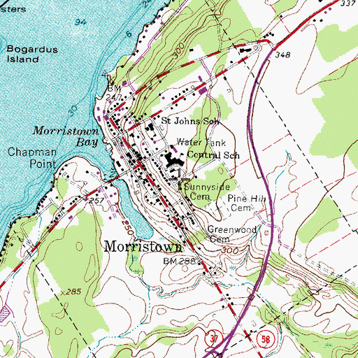 Topographic Map of Saint John's Church, NY