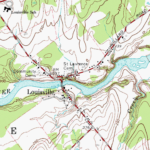 Topographic Map of Saint Lawrence Church, NY