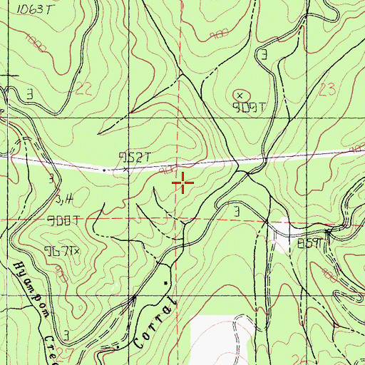 Topographic Map of East Hayshed Creek, CA