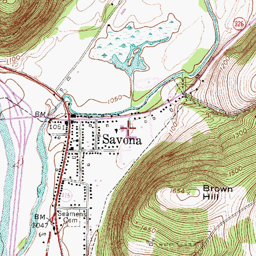 Topographic Map of Campbell - Savona Elementary School, NY